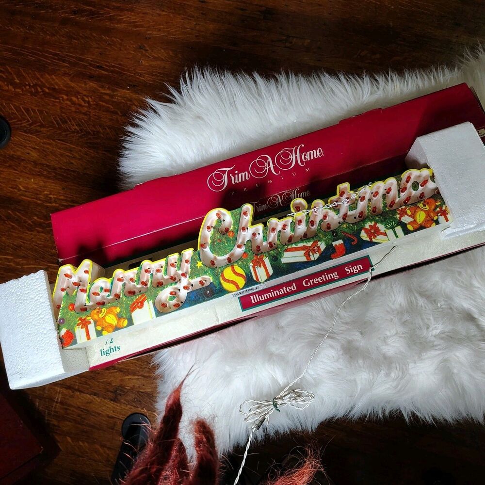 Hanging VTG Merry Christmas 72 Bulb Light Multifunctional 1994 In OG Box